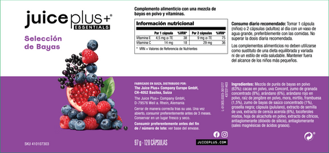 Cápsulas Selección de Frutas, Verduras y Bayas