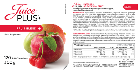 Mezcla de frutas y verduras masticables